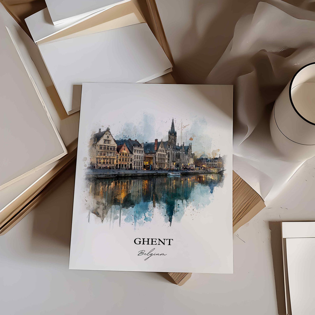 Ghent, Belgium – Watercolor Art Print