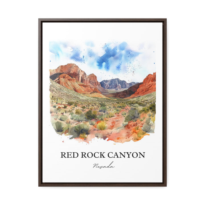 Red Rock Canyon NV Wall Art, Clark County, Print, Nevada Watercolor, Red Rock Canyon Gift, Travel Print, Travel Poster, Housewarming Gift