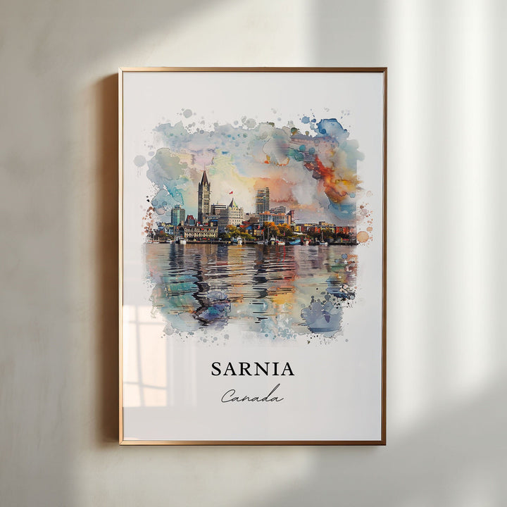 Sarnia Ontario Art, Lambton County Print, Sarnia Watercolor, Sarnia Lambton Cty Ontatio Gift,