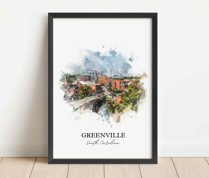 Greenville, South Carolina – Watercolor Art Print