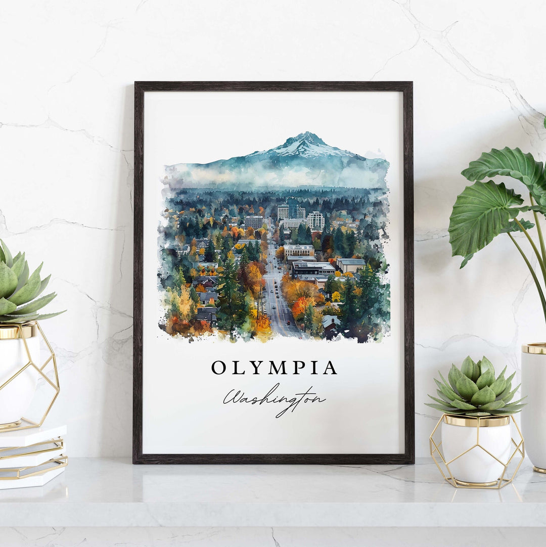 Olympia WA wall art - Washington, Olympia print, Olympia Washington Wedding gift, Birthday present, Custom Text, Perfect Gift