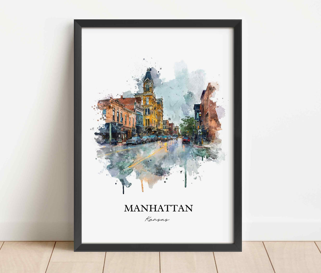 Manhattan, Kansas – Watercolor Art Print