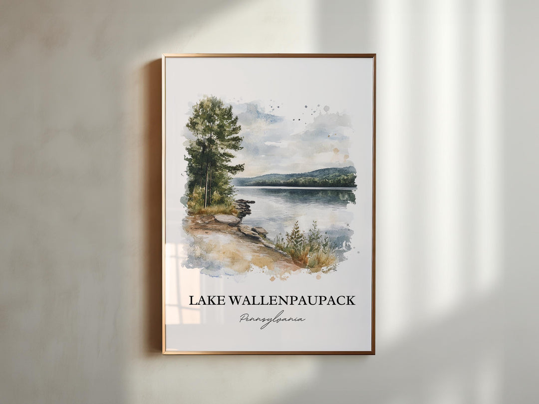 Lake Wallenpaupack Art, Tafton PA Print, Pennsylvania Watercolor, Lake Wallenpaupack Gift, Travel Print, Travel Poster, Housewarming Gift