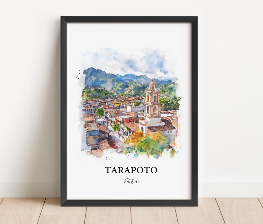 Tarapoto Peru Wall Art, San Martín Region Print, Peru Watercolor Art, Tarapoto Peru Gift, Travel Print, Travel Poster, Housewarming Gift
