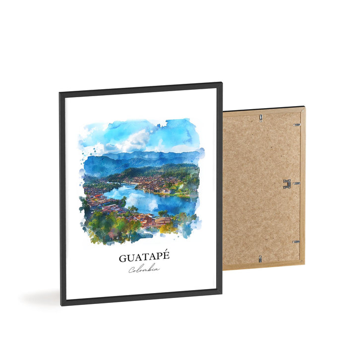 Guatapé Wall Art, Medellín Print, Colombia Watercolor Art, Guatapé Colombia Gift, Travel Print, Travel Poster, Housewarming Gift