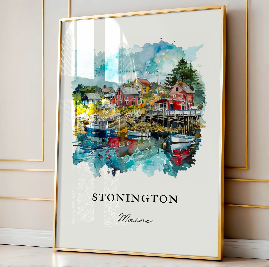 Stonington Maine Art, Stonington ME Print, Hancock County ME Watercolor, Deer Isle ME Gift,