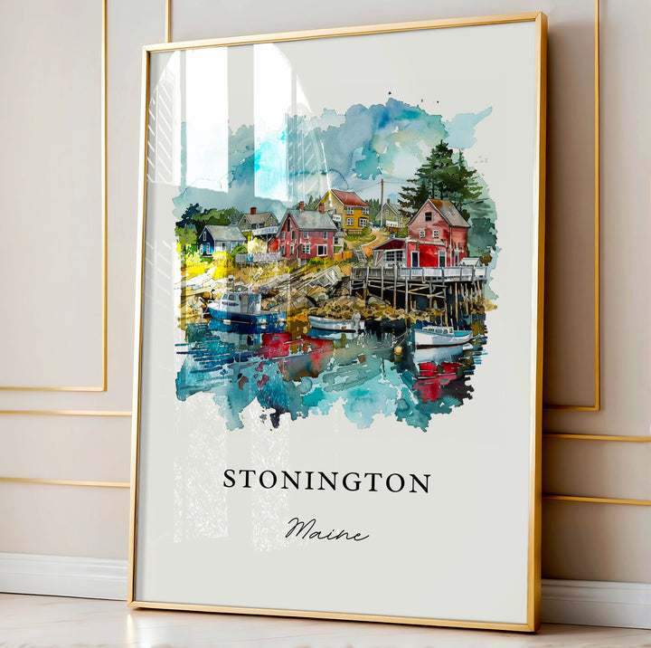 Stonington Maine Art, Stonington ME Print, Hancock County ME Watercolor, Deer Isle ME Gift,