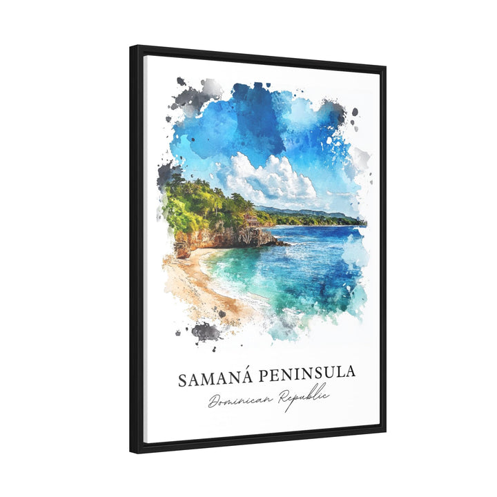 Samana DR Wall Art, Samana Peninsula Print, Dominican Republic Watercolor Art, Samana Gift,