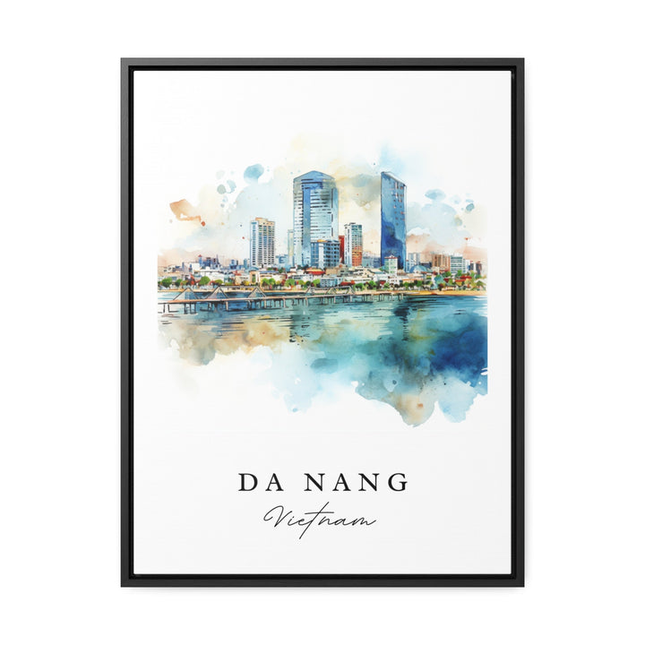 Da Nang traditional travel art - Vietnam, Da Nang poster, Wedding gift, Birthday present, Custom Text, Personalized Gift