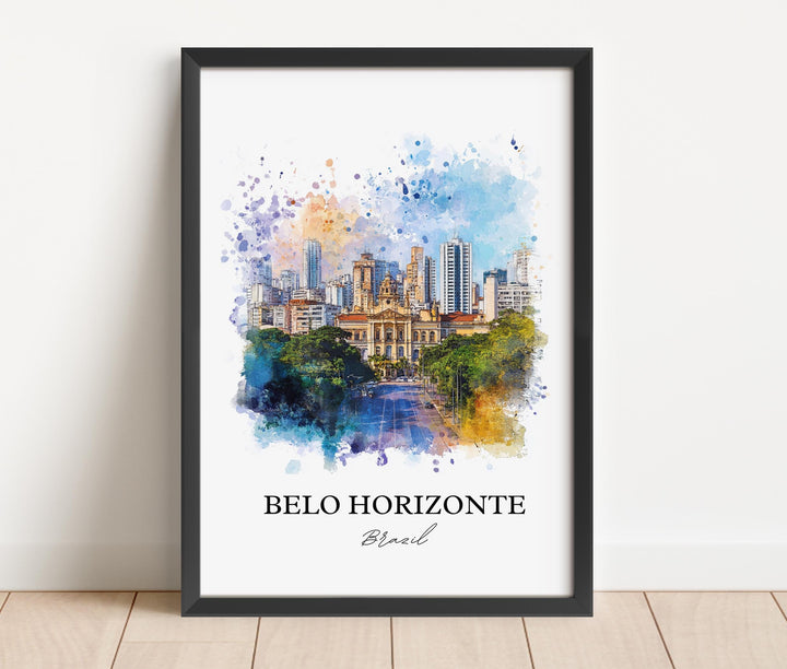 Belo Horizonte, Brazil – Watercolor Art Print