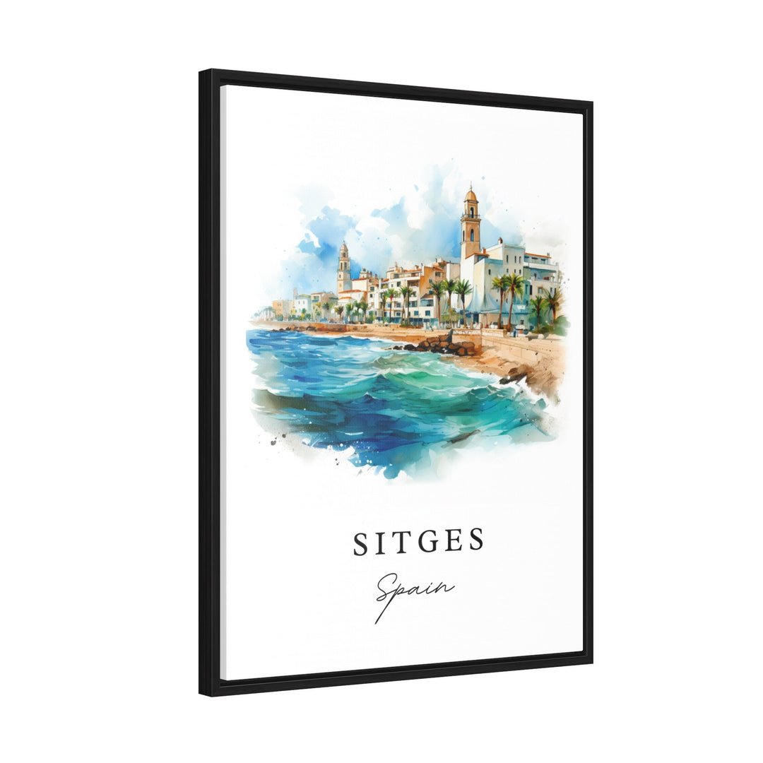 Sitges Spain wall art - Spain, Sitges poster print, Sitges Wedding gift, Sitges Espana Birthday present, Custom Text, Perfect Gift