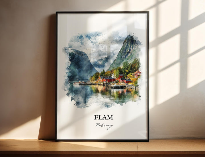 Flåmsdalen Valley, Norway – Watercolor Art Print