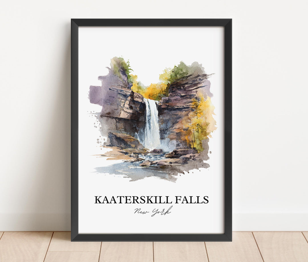 Kaaterskill Falls Wall Art, Catskills Print, New York Watercolor Art, Palenville NY Gift, Travel Print, Travel Poster, Housewarming Gift