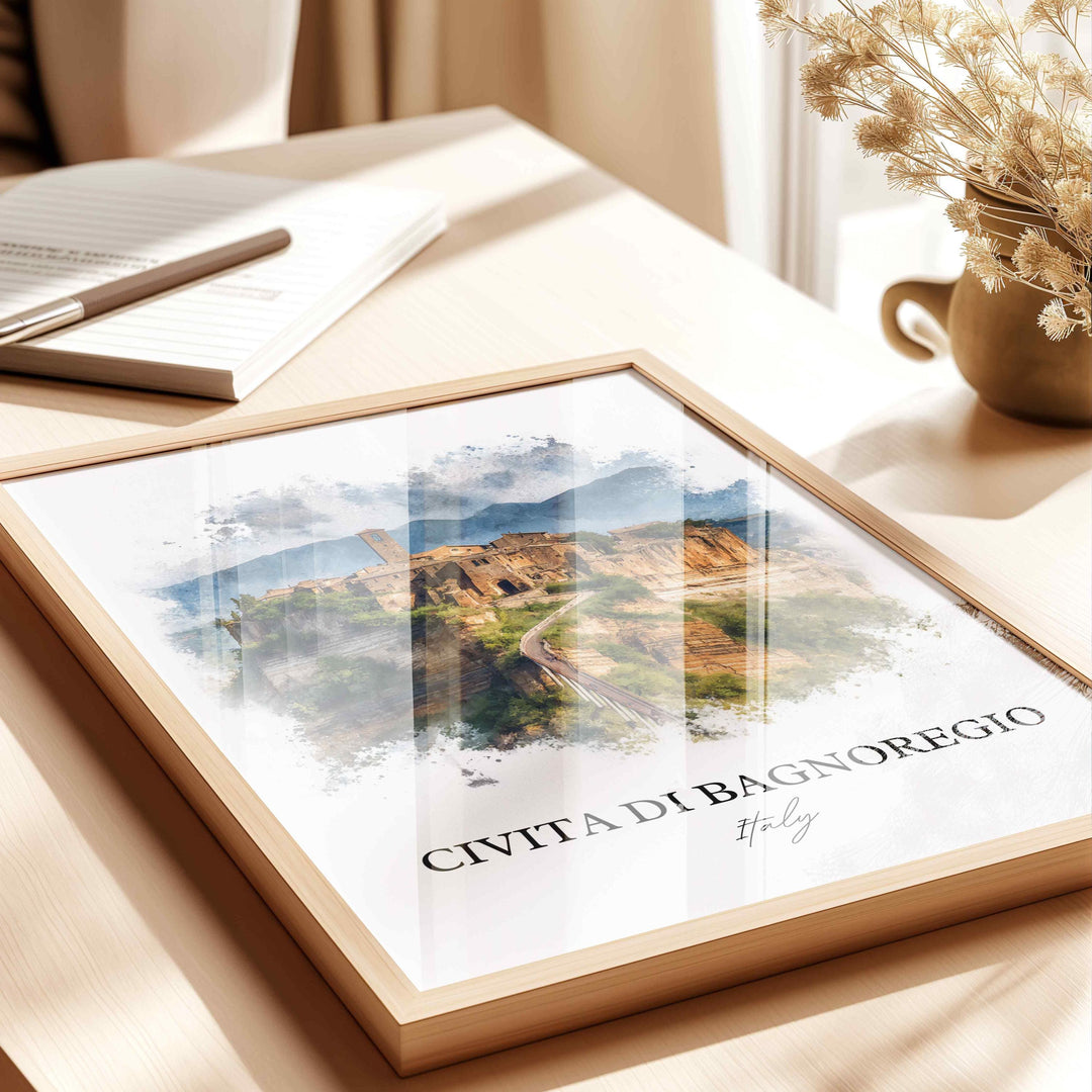 Civita di Bagnoregio, Italy – Watercolor Art Print