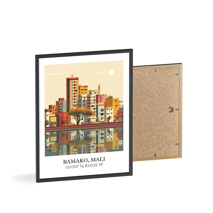 Bamako Art, Bamako Mali Retro Travel Art, Bamako Home Decor, Bamako Gift, Mali Travel Art, Travel Prints, Housewarming Gift