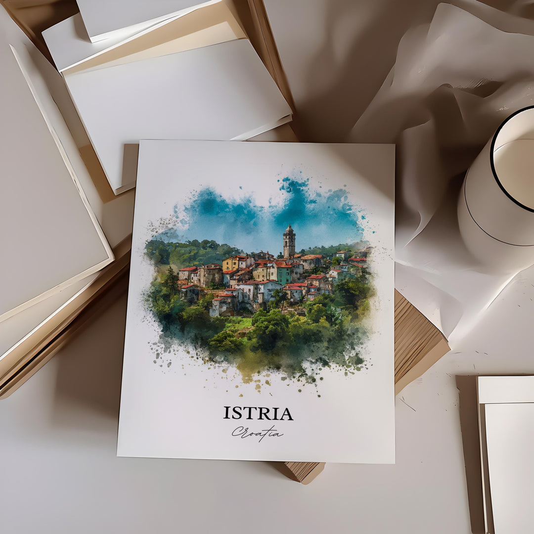 Istria Wall Art, Istria Croatia Print, Croatia Watercolor Art, Croatia Gift, Croatia Print, Travel Poster, Housewarming Gift