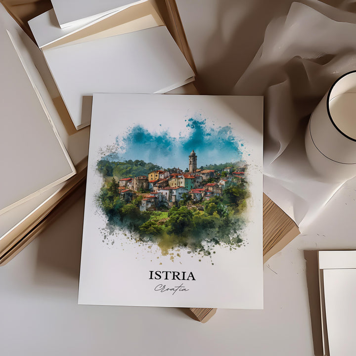 Istria Wall Art, Istria Croatia Print, Croatia Watercolor Art, Croatia Gift, Croatia Print, Travel Poster, Housewarming Gift