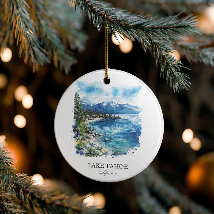 Lake Tahoe Ornament: Unique Lake Tahoe Souvenir, Tahoe Xmas Decor, and Authentic Lake Tahoe California Gift