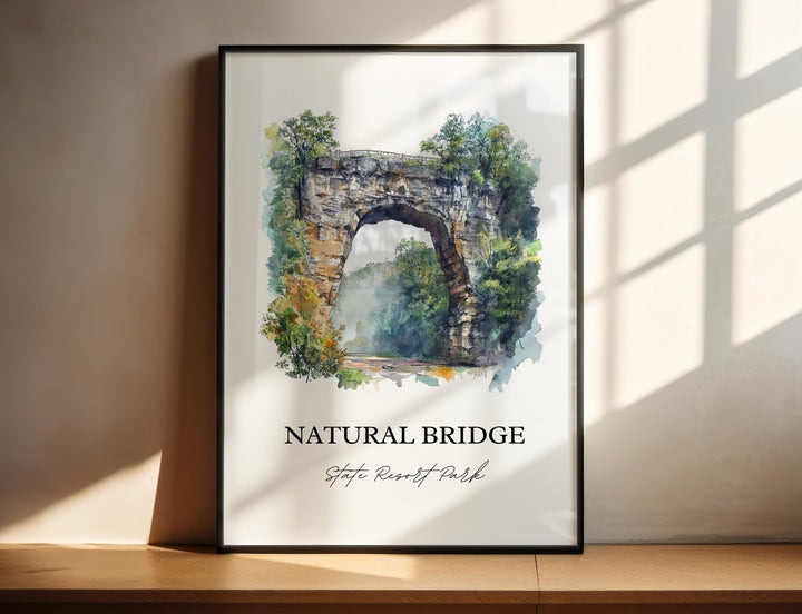 Natural Bridge State Resort Park, Kentucky – Watercolor Art Print