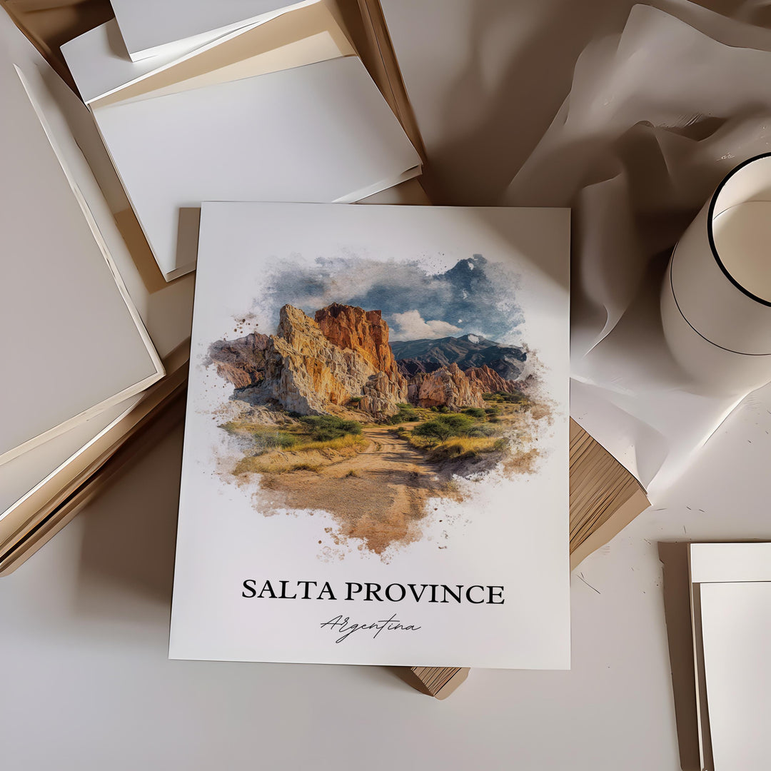 Salta Province Wall Art, Argentina Print, Salta Argentina Watercolor, Salta Province Gift, Travel Print, Travel Poster, Housewarming Gift