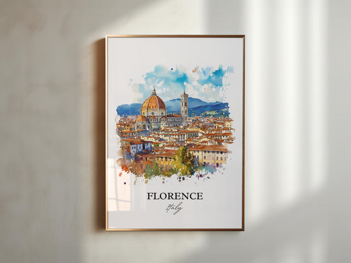 Florence Italy Wall Art, Florence Italia Print, Italy Watercolor Art, Florence Italy Gift, Travel Print, Travel Poster, Housewarming Gift