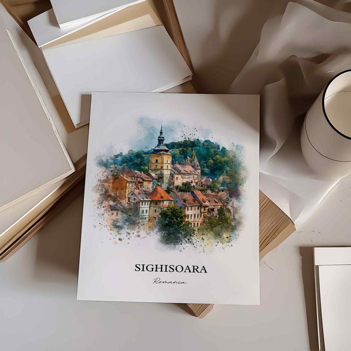 Sighisoara, Romania – Watercolor Art Print