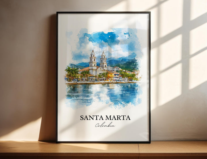 Santa Marta Wall Art, Magdalena Print, Colombia Watercolor Art, Santa Marta Gift, Travel Print, Travel Poster, Housewarming Gift