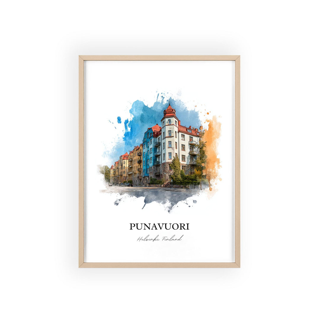 Punavuori, Finland – Watercolor Art Print