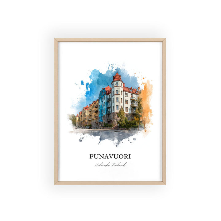 Punavuori, Finland – Watercolor Art Print