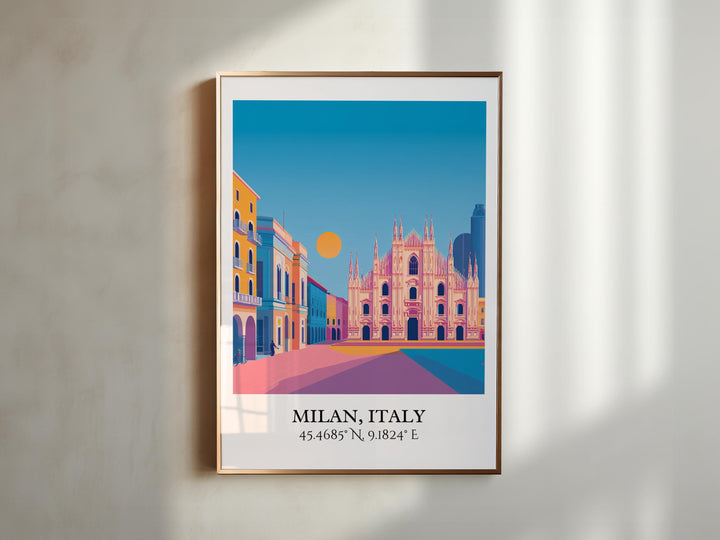 Milan Italy Art, Milan Retro Travel Art, Milan Italy Home Decor, Milan Italy Gift, Italy Travel Art, Travel Prints, Housewarming Gift