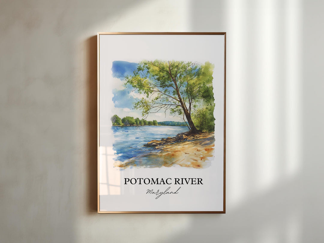Potomac River Wall Art, Potomac MD Print, Maryland Watercolor Art, Potomac River Gift, Travel Print, Travel Poster, Housewarming Gift