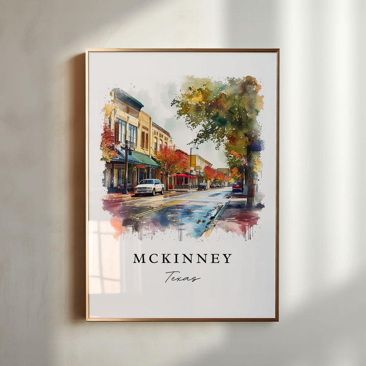 Mckinney Texas wall art - Texas, Mckinney print, Mckinney TX Wedding gift, Birthday present, Custom Text, Collin County Texas Gift