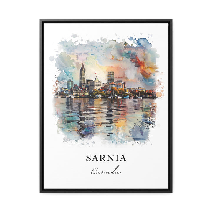 Sarnia Ontario Art, Lambton County Print, Sarnia Watercolor, Sarnia Lambton County Ontatio Gift, Travel Poster, Housewarming Gift