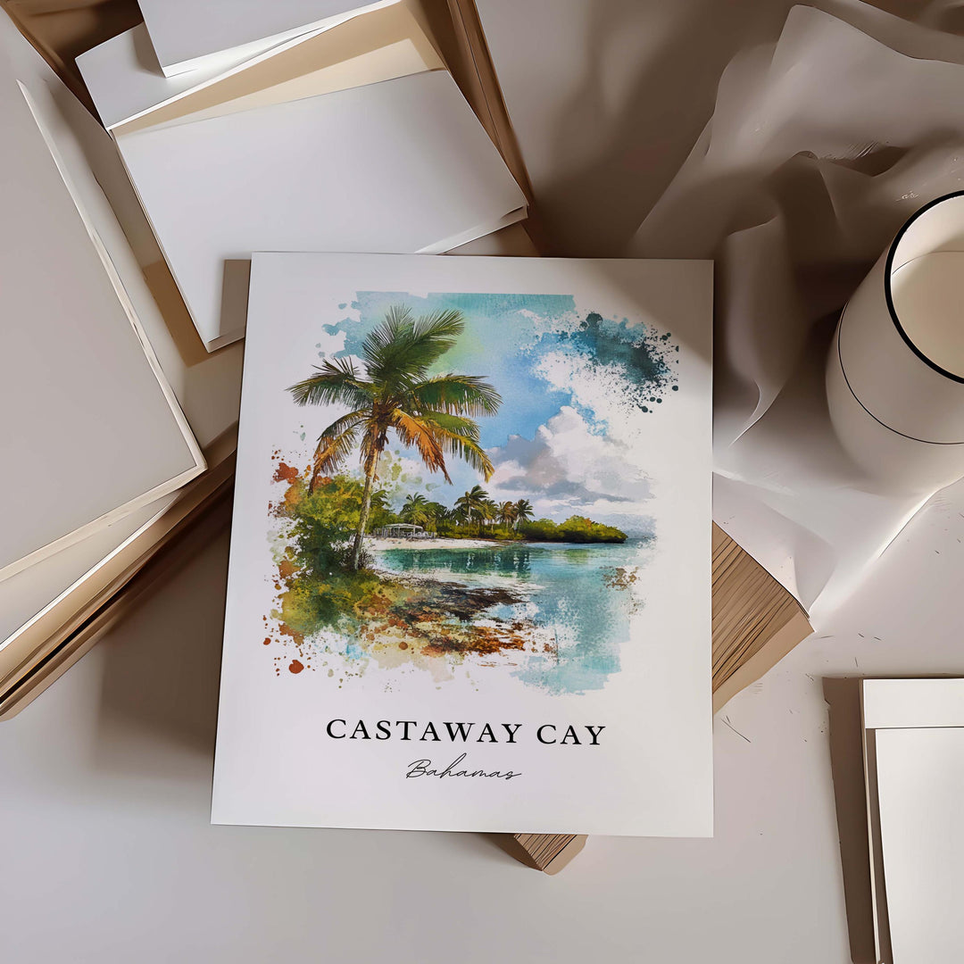 Castaway Cay Wall Art, Castaway Cay Print, Castaway Cay Bahamas, Castaway Cay Bahamas Gift,