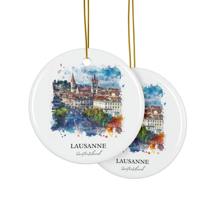 Lausanne Switzerland Ornament: Unique Lausanne Souvenir, Lausanne Xmas Decor, and Authentic Switzerland Gift