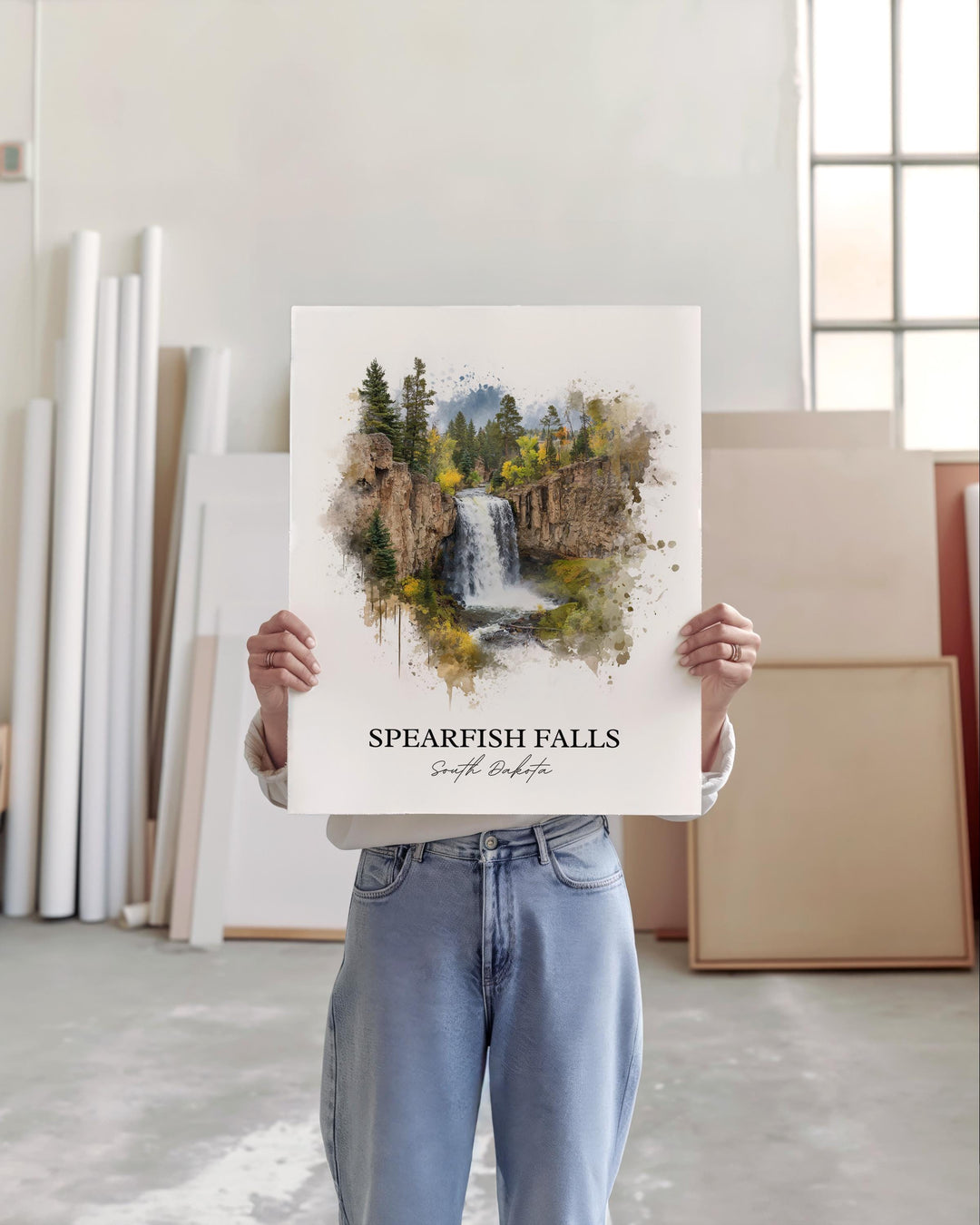Spearfish Falls Wall Art, Spearfish Canyon Print, South Dakota Artwork, Spearfish Falls Gift, Travel Print, Travel Poster, Housewarming Gift