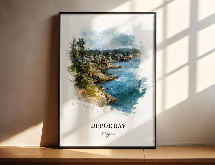 Depoe Bay, Oregon – Watercolor Art Print