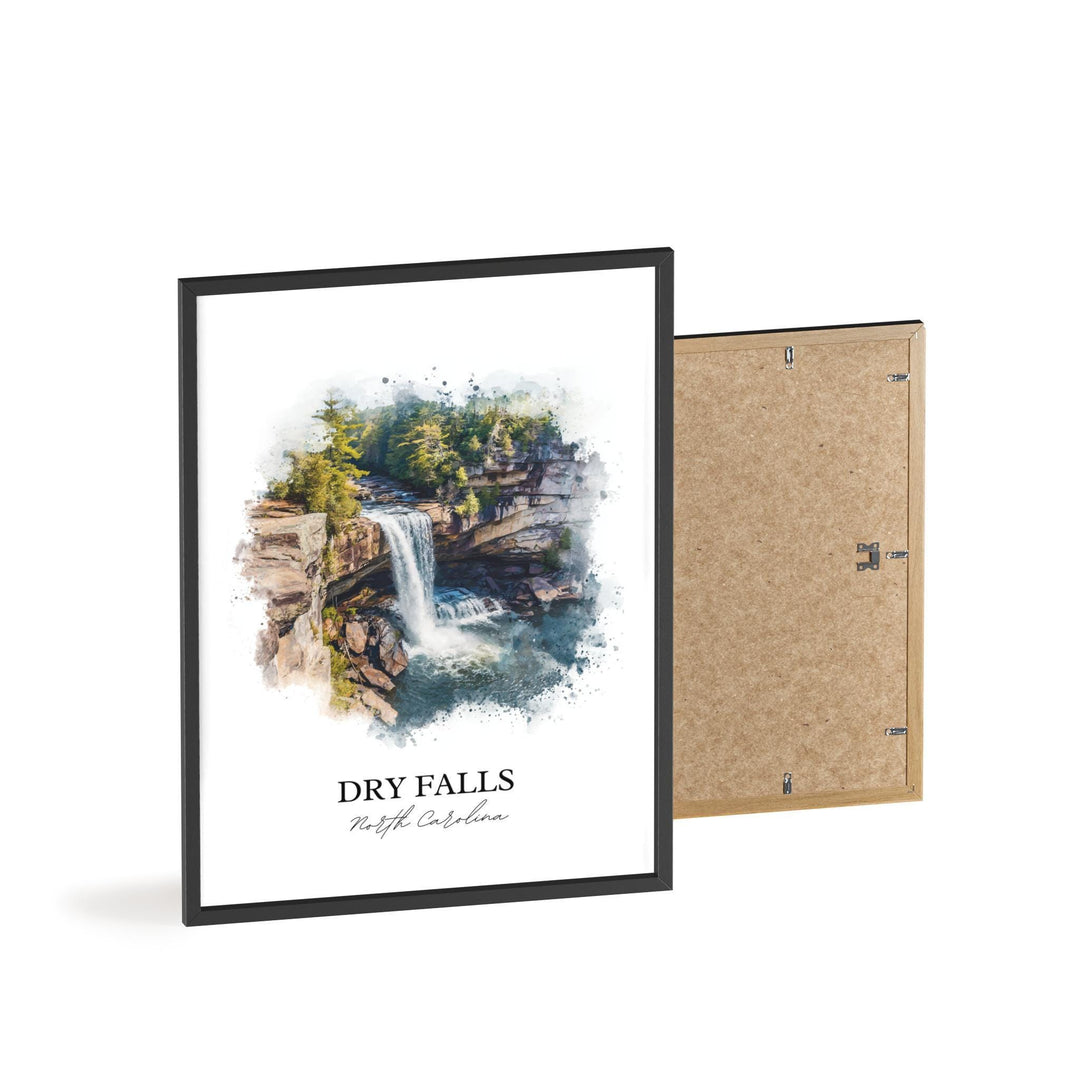 Dry Falls NC Wall Art, Nantahala Forest Print, Highlands NC Watercolor Art, Dry Falls Gift, Travel Print, Travel Poster, Housewarming Gift