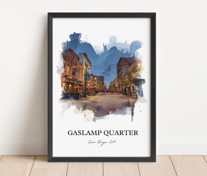 Gaslamp Quarter, San Diego – Watercolor Art Print