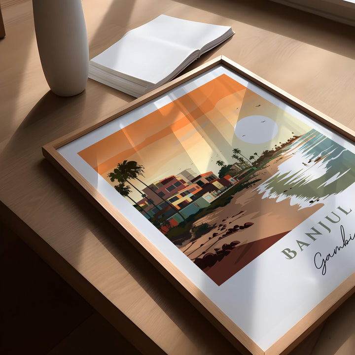 Banjul Gambia wall art - Gambia, Banjul poster, Banjul Wedding gift, Gambia Africa Birthday present, Custom Text, Personalized Gift