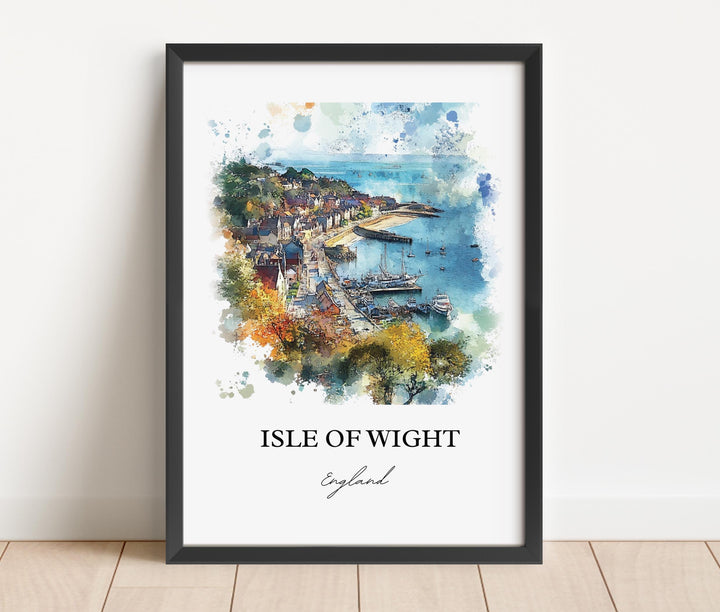 Isle of Wright Wall Art, Isle of Wright Print, England Watercolor Art, Isle of Wright Gift, Travel Print, Travel Poster, Housewarming Gift