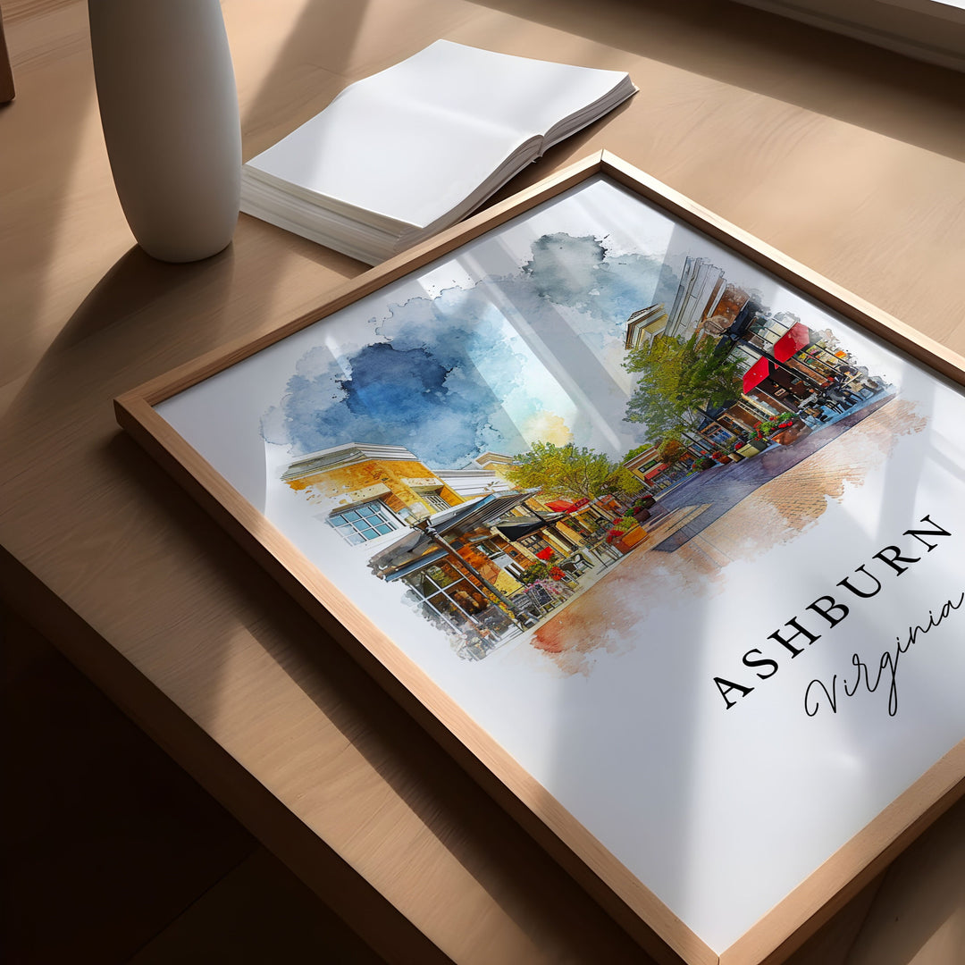 Ashburn VA wall art - Virginia, Ashburn print, Ashburn Virginia Wedding gift, Birthday present, Custom Text, Perfect Gift
