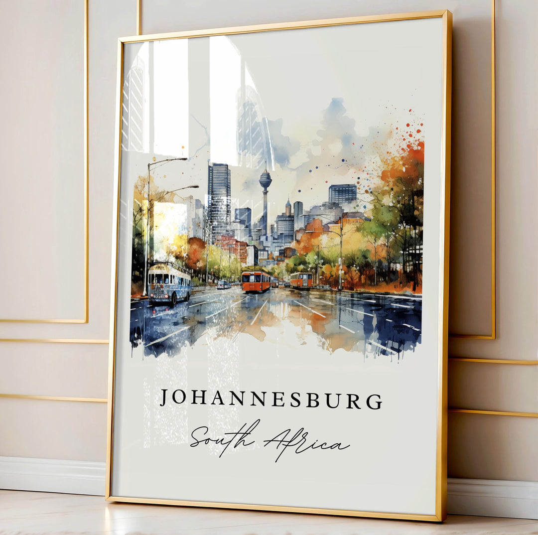 Johannesburg wall art - South Africa, Johannesburg poster, Johannesburg Wedding gift, Birthday present, Custom Text, Personalised Gift