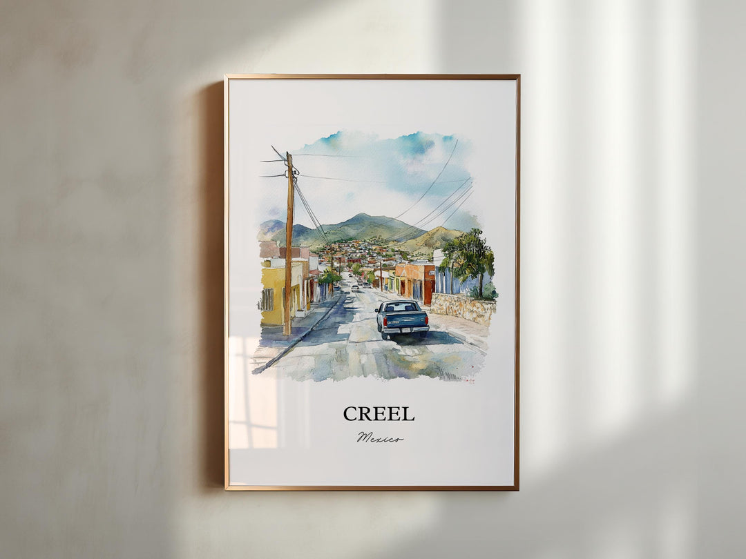Creel Mexico Wall Art, Chihuahua Print, Mexico Watercolor Art, Creel Mexico Gift, Travel Print, Travel Poster, Housewarming Gift
