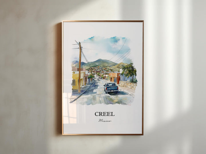 Creel Mexico Wall Art, Chihuahua Print, Mexico Watercolor Art, Creel Mexico Gift, Travel Print, Travel Poster, Housewarming Gift