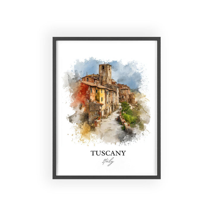 Tuscany Italy Wall Art, Tuscany Print, Tuscany Watercolor Art, Tuscany Italy Gift, Italy Travel Print, Travel Poster, Housewarming Gift