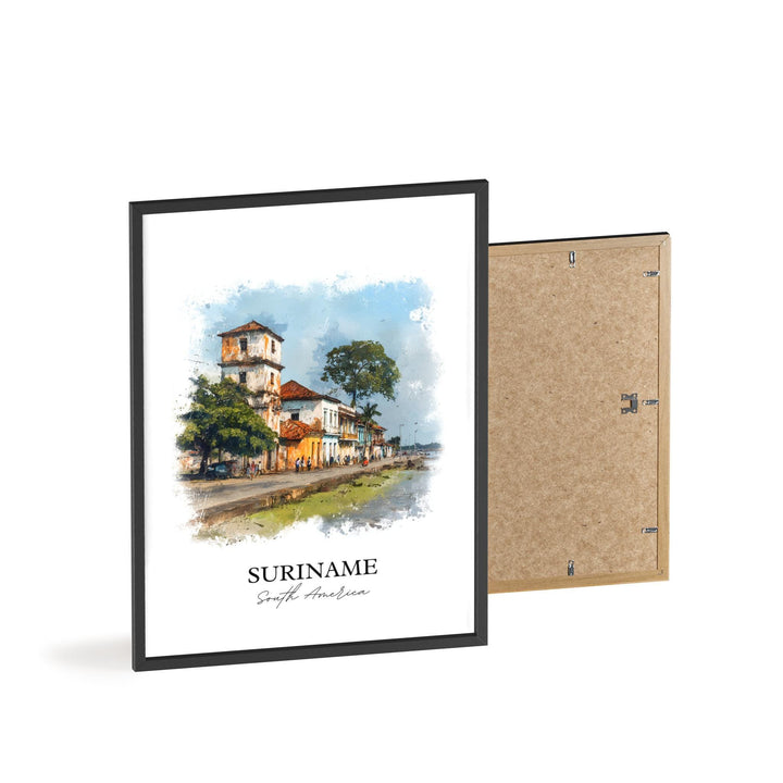 Suriname Wall Art, Suriname Print, Suriname Watercolor Art, Suriname Country Gift, Travel Print, Travel Poster, Housewarming Gift