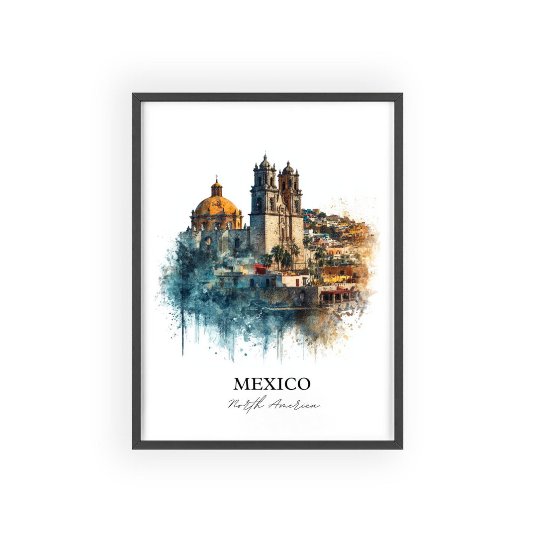 Mexico Wall Art, Mexico Print, Mexico Watercolor, Mexico Gift, Travel Print, Travel Poster, Housewarming Gift