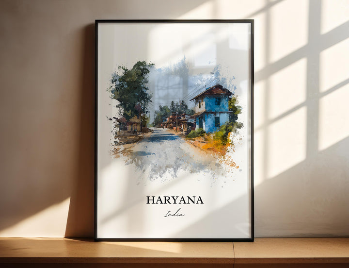 Haryana India Wall Art, Haryana Print, Haryana India Watercolor Art, India Gift, India Travel Print, Travel Poster, Housewarming Gift