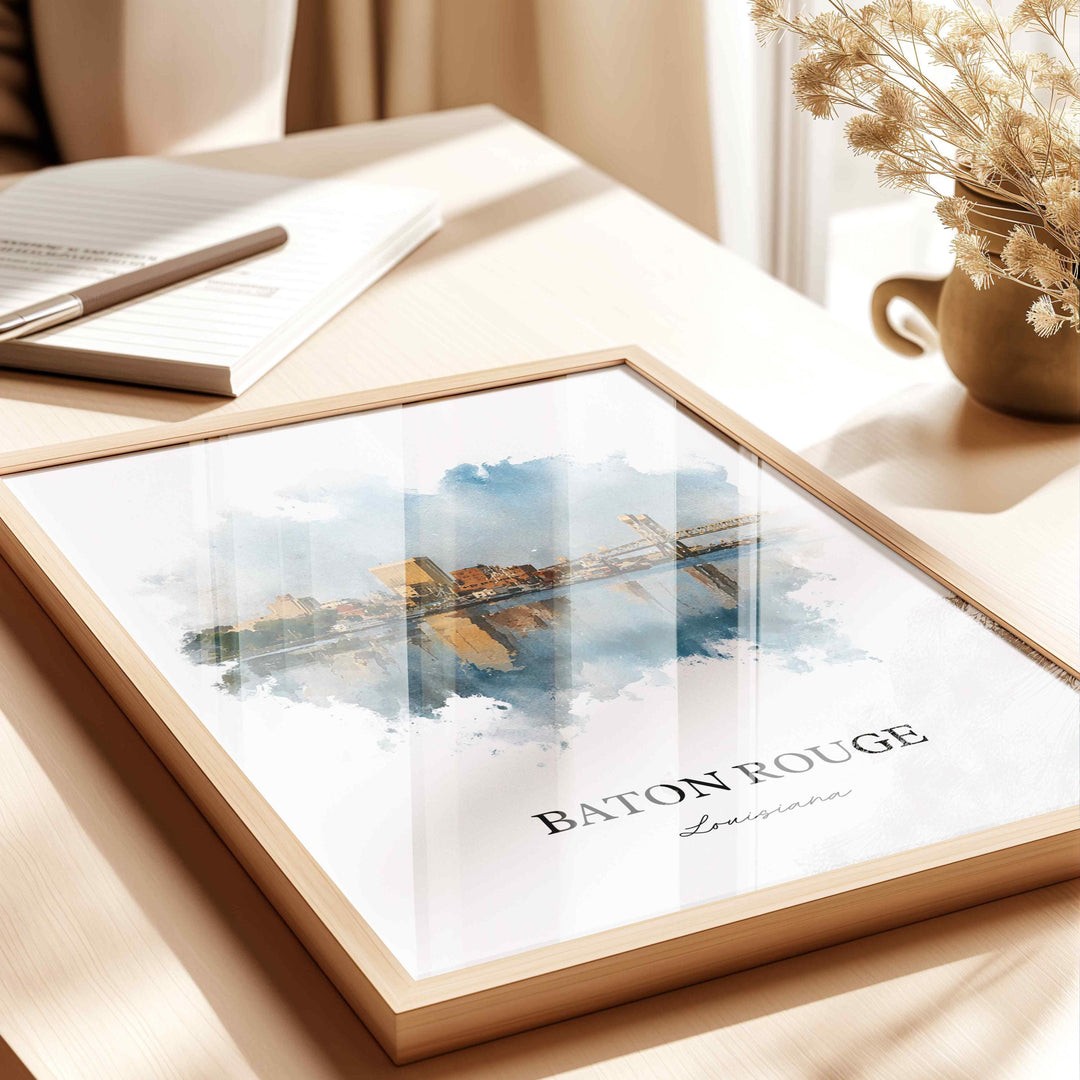 Baton Rouge, Louisiana – Watercolor Art Print